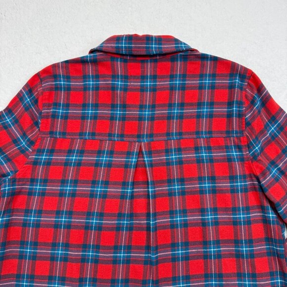 Aeropastale Plaid Flannel Shirt Button Up Cabin Grunge Red Blue Womens L - Picture 5 of 12